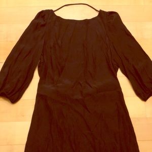 Parker open back silk black dress
